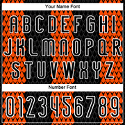 Custom Black Orange-White Geometric Shape Sublimation Volleyball Uniform Jersey