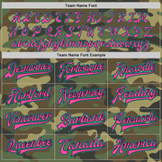 Custom Camo Aqua Black-Pink Bomber Full-Snap Varsity Letterman Salute To Service Jacket