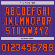 Custom Purple Orange-Navy Bomber Full-Snap Varsity Letterman Jacket