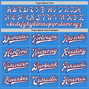 Custom Powder Blue White Royal-Red Bomber Full-Snap Varsity Letterman Jacket