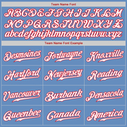 Custom Light Blue White-Red Authentic Throwback Rib-Knit Baseball Jersey Shirt