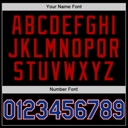 Custom Black Royal-Red Bomber Full-Snap Varsity Letterman Two Tone Hoodie Jacket