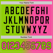 Custom Neon Green Pink-Black Bomber Full-Snap Varsity Letterman Gradient Fashion Jacket