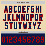 Custom Cream Red Navy-White Bomber Varsity Letterman Two Tone Zipper Jacket