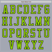 Custom Gray Neon Green-Black Bomber Varsity Letterman Zipper Jacket