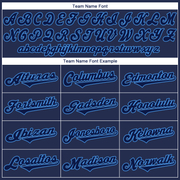 Custom Navy Navy-Powder Blue Authentic Throwback Rib-Knit Baseball Jersey Shirt