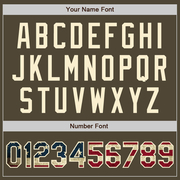 Custom Olive Vintage USA Flag Cream-Maroon Bomber Full-Snap Varsity Letterman Salute To Service Jacket