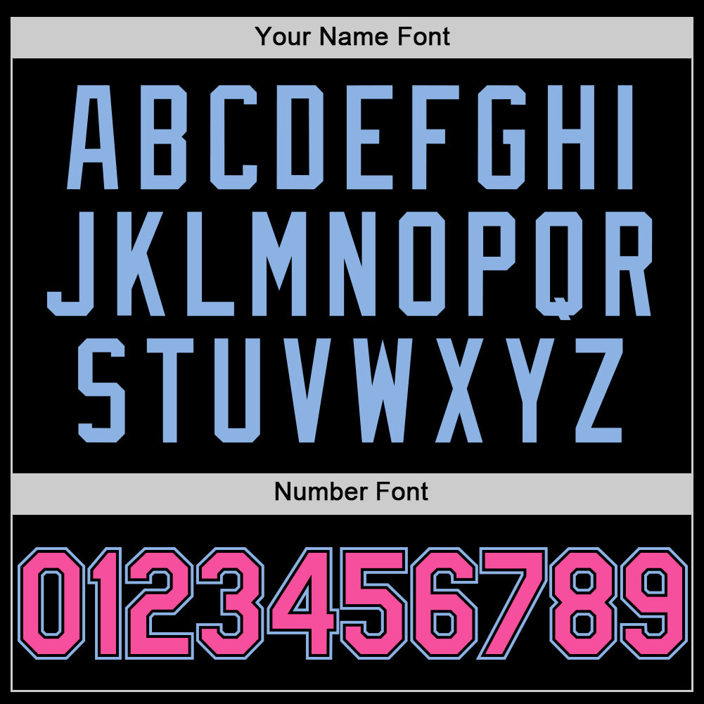 Custom Black Pink-Light Blue Bomber Full-Snap Varsity Letterman Two Tone Hoodie Jacket