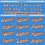 Custom Powder Blue White Black-Orange Bomber Full-Snap Varsity Letterman Jacket