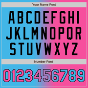 Custom Sky Blue Pink-Black Bomber Full-Snap Varsity Letterman Gradient Fashion Jacket