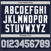 Custom Navy Gray-White Bomber Full-Snap Varsity Letterman Hoodie Jacket