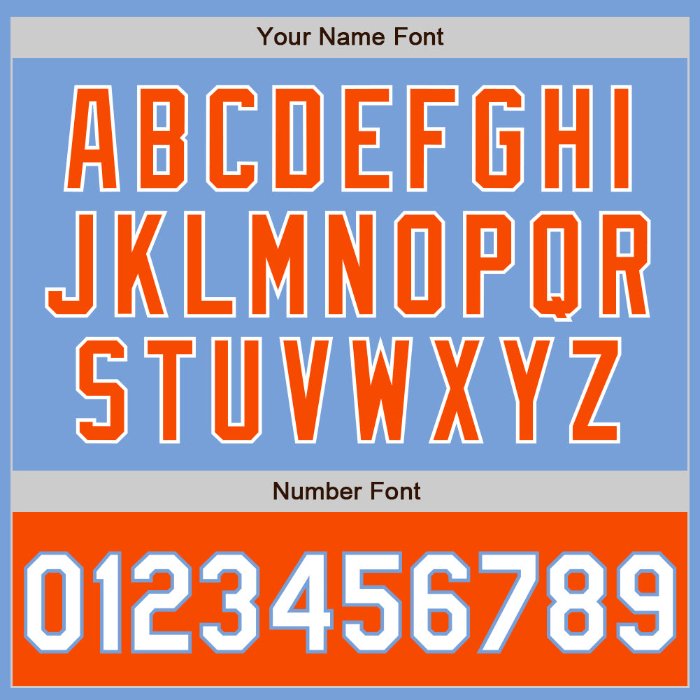 Custom Light Blue White-Orange Bomber Varsity Letterman Two Tone Zipper Jacket