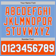 Custom Light Blue White-Orange Bomber Varsity Letterman Two Tone Zipper Jacket