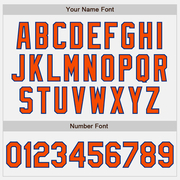 Custom White Royal Pinstripe Orange Bomber Full-Snap Varsity Letterman Jacket