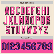 Custom Cream Purple Black-Pink Bomber Varsity Letterman Two Tone Zipper Jacket