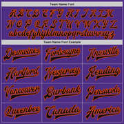 Custom Purple Black-Orange Bomber Full-Snap Varsity Letterman Jacket