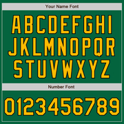 Custom Kelly Green Gold-Black Bomber Full-Snap Varsity Letterman Two Tone Jacket