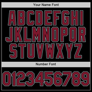 Custom Black Crimson-Gray Bomber Full-Snap Varsity Letterman Two Tone Lapel Collar Byron Jacket