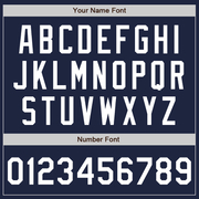 Custom Navy White Bomber Full-Snap Varsity Letterman Jacket