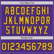 Custom Purple Gold-Navy Bomber Full-Snap Varsity Letterman Jacket