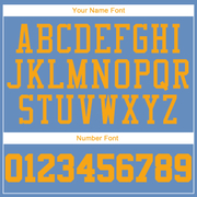 Custom Light Blue Gold Authentic Throwback Rib-Knit Baseball Jersey Shirt