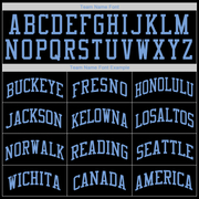 Custom Black Red-Light Blue Authentic Throwback Rib-Knit Baseball Jersey Shirt