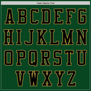 Custom Green Black-Old Gold Bomber Varsity Letterman Two Tone Zipper Jacket