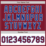 Custom Crimson Royal-White Bomber Varsity Letterman Two Tone Zipper Jacket