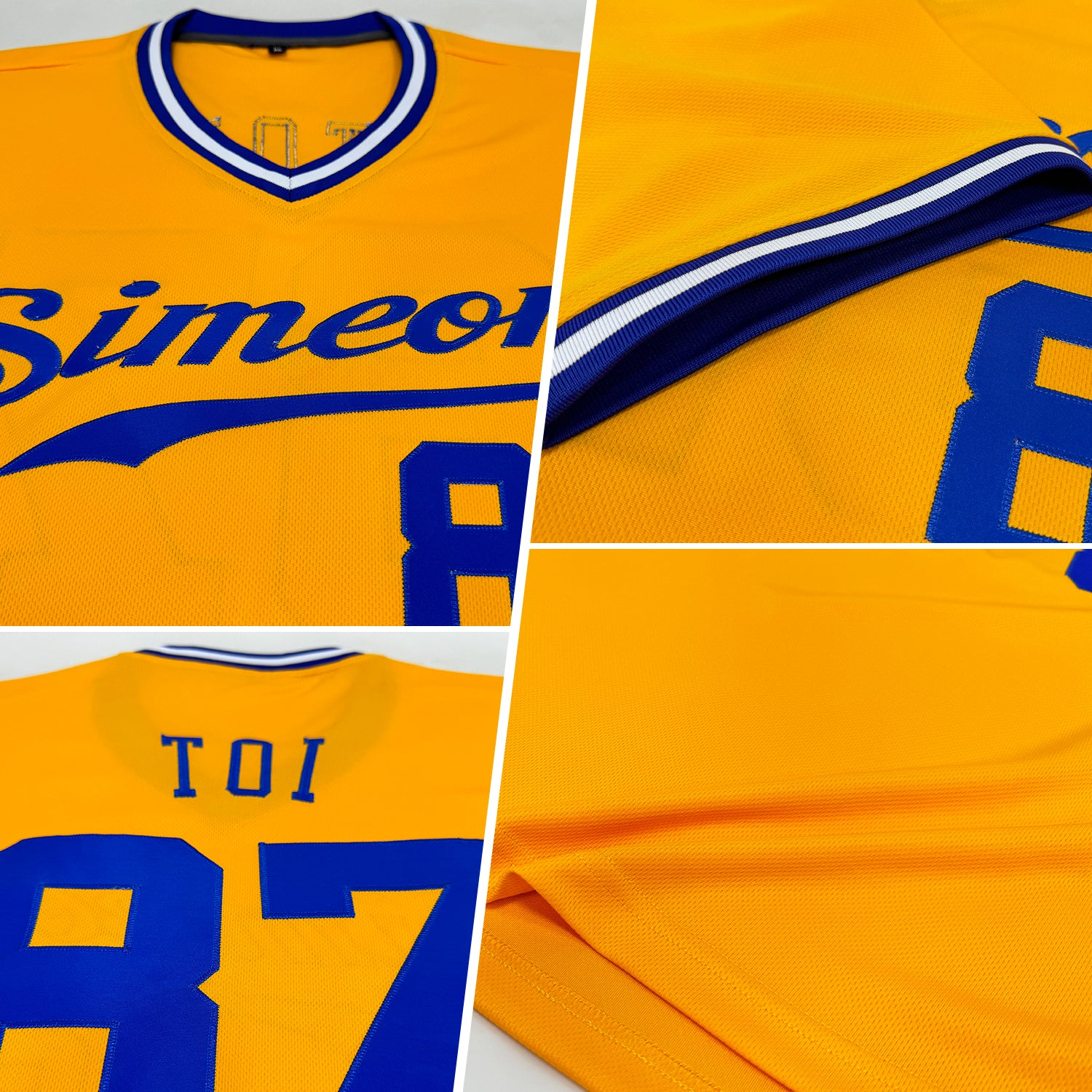 Custom Gold Royal-White Authentic Throwback Rib-Knit Baseball Jersey Shirt