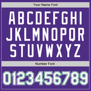 Custom Purple White-Kelly Green Bomber Full-Snap Varsity Letterman Jacket