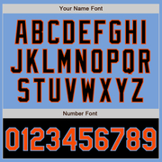 Custom Light Blue Orange-Black Bomber Varsity Letterman Two Tone Zipper Jacket