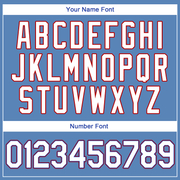 Custom Light Blue White-Red Authentic Throwback Rib-Knit Baseball Jersey Shirt