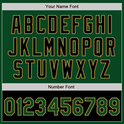 Custom Green Black-Old Gold Bomber Varsity Letterman Two Tone Zipper Jacket