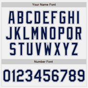 Custom White Navy Pinstripe Gray Bomber Full-Snap Varsity Letterman Jacket