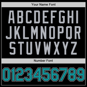 Custom Black Teal-Gray Bomber Full-Snap Varsity Letterman Two Tone Lapel Collar Byron Jacket