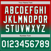 Custom Red White-Kelly Green Bomber Full-Snap Varsity Letterman Fade Fashion Jacket