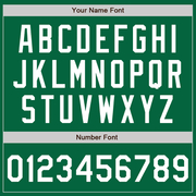 Custom Kelly Green White Bomber Full-Snap Varsity Letterman Jacket