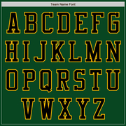 Custom Green Black-Gold Bomber Varsity Letterman Two Tone Zipper Jacket