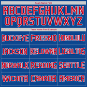 Custom Royal Red-White Authentic Throwback Rib-Knit Baseball Jersey Shirt