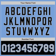 Custom Light Blue Gray-Black Bomber Varsity Letterman Two Tone Zipper Jacket