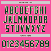 Custom Pink Green-Cream Bomber Full-Snap Varsity Letterman Two Tone Jacket