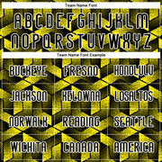 Custom Light Yellow Black-White Geometric Shape Sublimation Volleyball Uniform Jersey