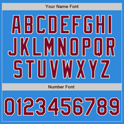 Custom Powder Blue Maroon-Cream Bomber Full-Snap Varsity Letterman Jacket