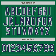 Custom Kelly Green Navy-White Bomber Full-Snap Varsity Letterman Two Tone Jacket