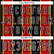 Custom Black Red-Light Yellow Lines Sublimation Volleyball Uniform Jersey