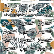 Custom White Black Leaves 3D Pattern Design Bomber Full-Snap Varsity Letterman Jacket