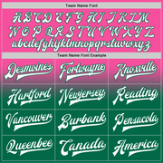 Custom Pink White-Kelly Green Bomber Full-Snap Varsity Letterman Fade Fashion Jacket