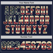 Custom Navy Vintage USA Flag Cream-Maroon Bomber Full-Snap Varsity Letterman Hoodie Jacket