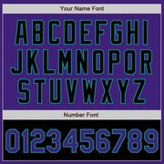 Custom Purple Black-Teal Bomber Varsity Letterman Two Tone Zipper Jacket