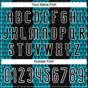 Custom Black Teal-White Geometric Shape Sublimation Volleyball Uniform Jersey